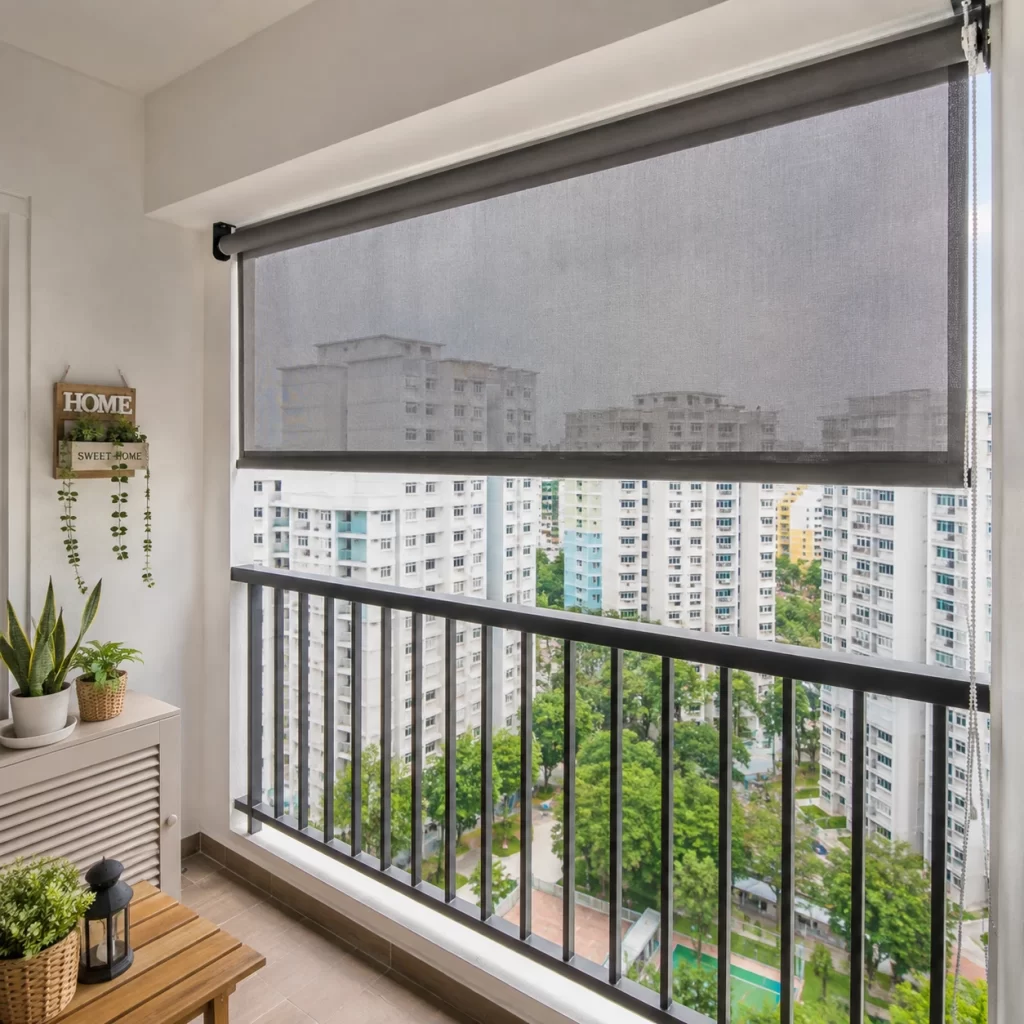 Outdoor roller blinds